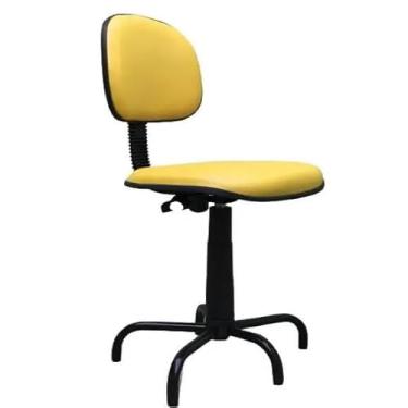Imagem de Cadeira de Costureira Universal NR17 - Ergonômica e Resistente para Costura, Artesanato e Oficinas, Prática e Confortável para Uso Profissional e Doméstico (Amarelo)