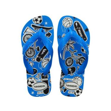 Imagem de Sandália Havaiana Kids Athletic Cor Branco e Azul 29/30 - Havaianas