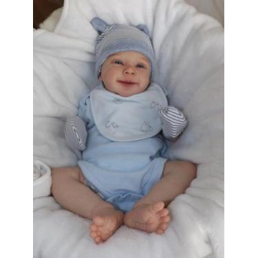 Imagem de Boneca Reborn Realista De 49CM, Corpo De Vinil De Silicone Macio, Pres