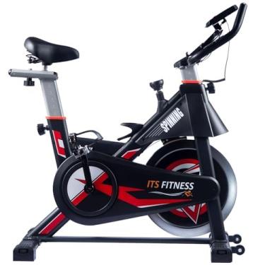 Imagem de Bicicleta Ergométrica Spinning Mecânica ITS Fitness PRO 818 – Roda de Inércia 13kg, Suporta até 150kg - Preta e Vermelha