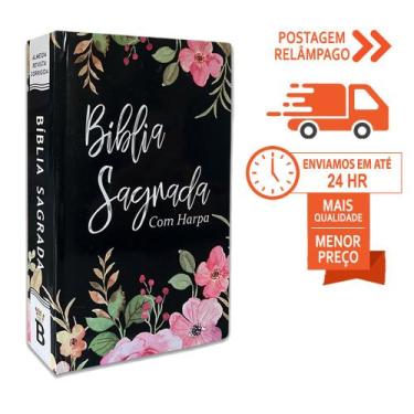 Imagem de Biblia Sagrada Black Flowers - Palavra de Jesus em Vermelho - Capa Dur