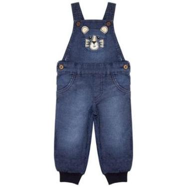 Imagem de Jardineira Infantil Look Jeans Moletom Jeans - UNICA - 04-Masculino