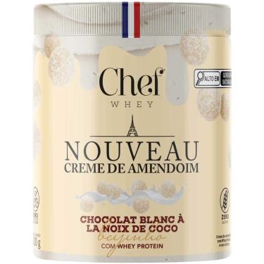 Imagem de Creme de Amendoim Sem Açucar Chef Whey 600g Sabor Beijinho