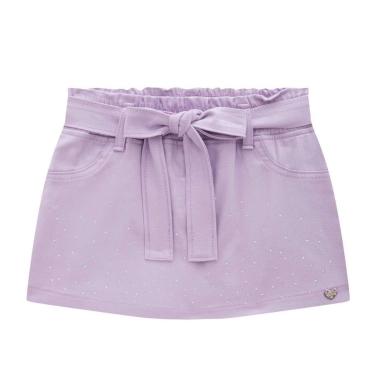 Imagem de Short Saia em Sarja Lilás Com Strass Kukiê-Feminino