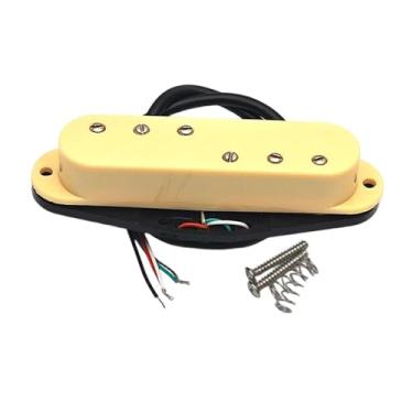 Imagem de JunZheHub Captador de Guitarra Elétrica Mini Humbucker para Ponte, Peças de Guitarra, Tamanho Single Coil, Polo Ajustável, Material PP, Adequado para Reparos Pr, Amarelo
