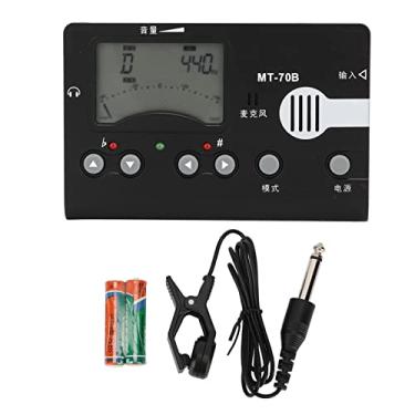 Imagem de MT 70B Sintonizador digital de metrônomo gerador de tons Guzheng com tela LCD grande, estrutura de suporte dobrável, material plástico, botões inferiores macios para músicos e músicos de Guzheng