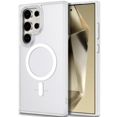 Imagem de Hython Capa para celular Samsung Galaxy S24 Ultra, magnética, translúcida, fosca [compatível com MagSafe] Capa protetora rígida fina e fina à prova de choque para mulheres, homens, meninas e meninos