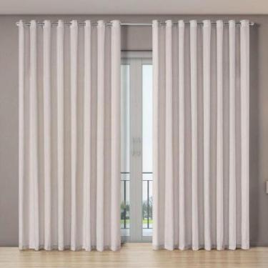 Imagem de Cortina Voil Gaze De Linho 5,60 M X 2,70 M 100% Poliéster - Bege - EDD