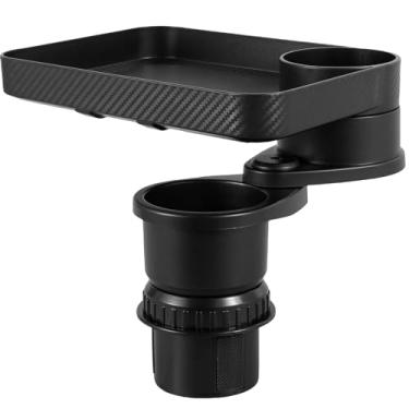 Imagem de Bandeja de suporte de copo de carro, bandeja prática de suporte de carro com bandeja giratória de 360°, suporte de copo para assento de carro fácil de instalar, mesa removível para carro, bandeja