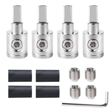 Imagem de Amplificador redutor de entrada 0 calibre para calibre 4, 4 peças conectores terminais de fio amplificador de áudio automotivo latão com tubo termorretrátil chave Allen para entrada de amplificador