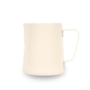 Imagem de watchget Jarra De Aço Inoxidável Para Espumar Leite 12 Oz/350 Ml - Vaporizador Expresso Cappuccino, Latte Art, Acessórios Máquina Café, Com Espumador, Branco Brilhante