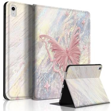 Imagem de Lyforaz Capa para iPad 11th (A16) 11 polegadas 2025/10ª geração 11,9 polegadas 2022, capa protetora borboleta fofa chique elegante adorável design de estética com suporte para lápis, antichoque, rosa