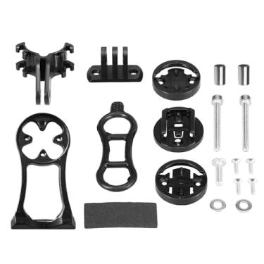 Imagem de Suporte para bicicleta 3 em 1, suporte multifuncional para montagem de lanterna para computador de bicicleta para ciclismo (Preta)