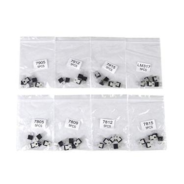 Imagem de lyrlody 40pcs Kit de Sortimento Transistorial, Conjunto 7805 7809 7812 7815 7905 7912 7915 LM317, Ideal para Amplificação de Banda Larga, Controlam o Componente Atual e Amplificado, o Núcleo para