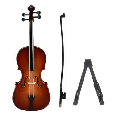 Imagem de KUIDAMOS Conjunto de Exibição de Modelo de Violoncelo de Madeira Em Miniatura para Amantes da Música, Presente de Decoração de Escritório Em Casa, Ornamento de Suporte de Violoncelo de Basswood (20cm)
