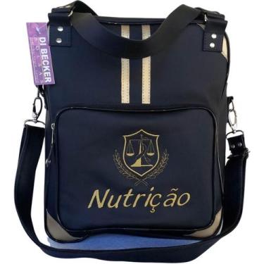 Imagem de Bolsa Feminina Preta Personalizada Nutrição - Di Becker Bolsas