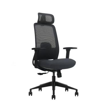 Imagem de Cadeira De Escritório Ergonômica ZARUUS VEGA Apoio de Pescoço e de Braços com Ajuste Encosto Inclinação Malha Preta