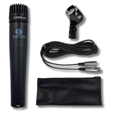 Imagem de Microfone Custom Sound Sm57 Metal Preto Com Cabo 3M Csms57