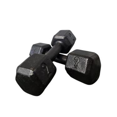 Imagem de Par Halter Sextavado Ferro 9Kg