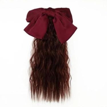 Imagem de Peruca infantil de rabo de cavalo encaracolado, extensões de cabelo longo e macio, extensões de cabelo com laço e nó de rabo de cavalo para mulheres e meninas (estilo 6)