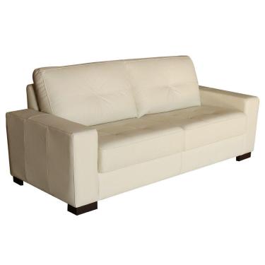 Imagem de Sofá 3 Lugares Sala de Estar 200cm Milão Couro Off White - Gran Belo