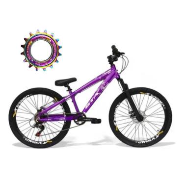 Imagem de Bicicleta Aro 26 Freeride Gta Rebel Roxa Single Freio Hidráulico