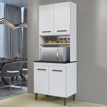 Imagem de Paneleiro Torre Atenas 4 Portas Branco Kaiki Móveis