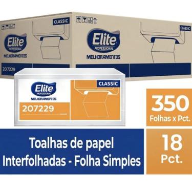 Imagem de Kit 18 Papel Toalha Folha Simples Interfolhado Elite