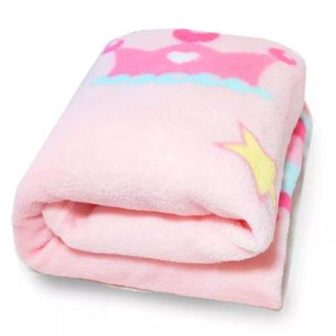 Imagem de Cobertor Bebe Manta Estampado Princessa Menina Rosa 90x110cm - Hazime 