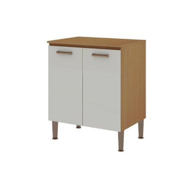 Imagem de Balcão De Cozinha C- Tampo Essência C- 2 Portas 70cm Freijo-white Laca - Genialflex