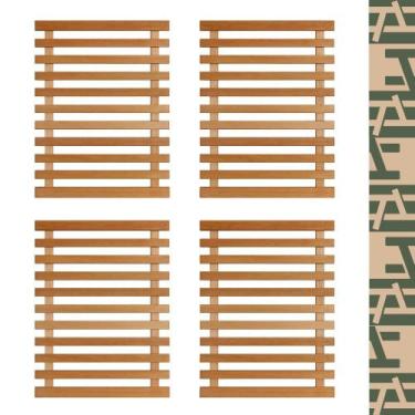 Imagem de Kit com 4 Treliças de Eucalipto para Jardim 60x40cm - Repac