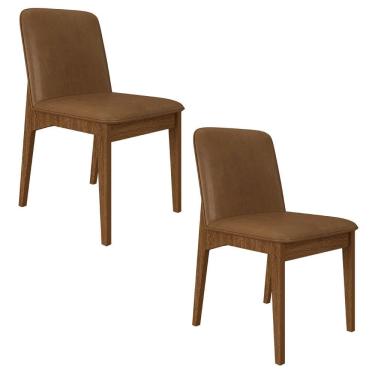 Imagem de Kit 2 Cadeiras Windsor Estofadas Em Corino Freijó/cori Caramelo - M.a