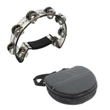 Imagem de Pandeirola Meia Lua Cristal Fumê Torelli Tp316 Com Capa