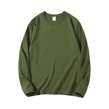 Imagem de Camisetas Femininas De Algodão De Manga Longa Com Decote Redondo Para 