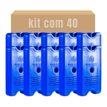 Imagem de 40 Unidades Gelo Gel Artificial Reutilizável 500ml Cooler Azul - ItaFr