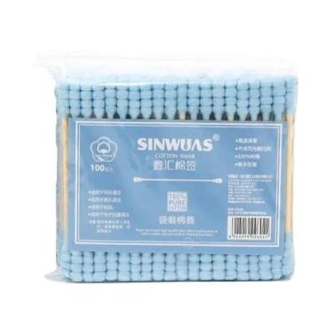 Imagem de Cotonetes De Bambu Para Bebês Com Hastes De Madeira Macias, Caixa Com 