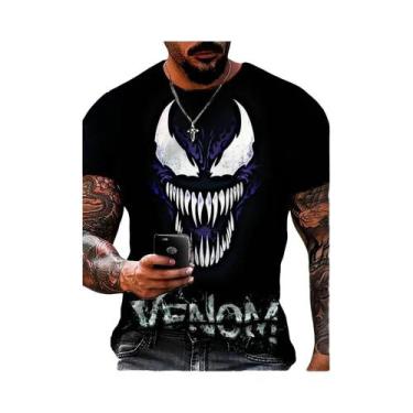 Imagem de Camiseta Masculina Impressa Em 3D Marvel Venom, Casual, Moderna, Stree