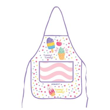 Imagem de Avental Infantil Leonora Plástico Decorado Picolé