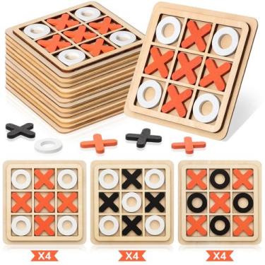 Imagem de Jogo Tic Tac Toe Libima Wooden Mini Jogos de Tabuleiro Familiares x12