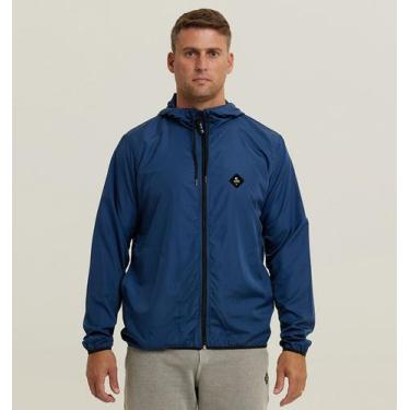 Imagem de Jaqueta Corta Vento Masculino Com Capuz WSS Brasil Diamond, Azul, G