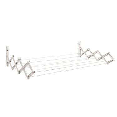 Imagem de Varal De Parede Sanfonado Branco Aço 0,60Cm 21010 Secalux