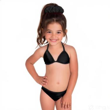 Imagem de Biquini Infantil Mod Praia Verão Proteção Uv50 + Laço Cabelo - - anjo 