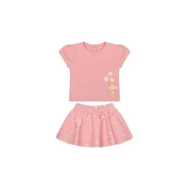 Imagem de Conjunto Curto Lilica Ripilica Blusa Short Saia New Fun Rosa-Feminino