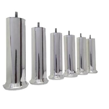 Imagem de Kit Pes Para Cama Box Com 18cm de Altura na Cor Metalizada Com 6 Unida