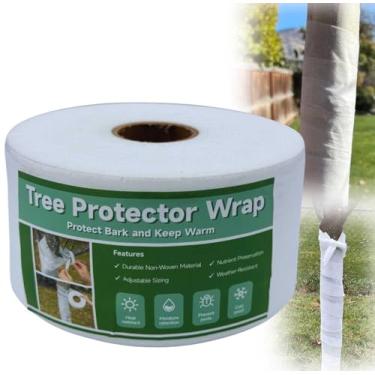 Imagem de Protetor de árvore, envoltório de árvore de 100 m, protege casca, proteção reutilizável respirável para tronco de árvore bandagem para árvores frutíferas, arbustos e mudas de geada, sol e danos de