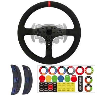 Imagem de Obokidlyamor Substitua o painel de substituição do volante de camurça/couro leve de 13...