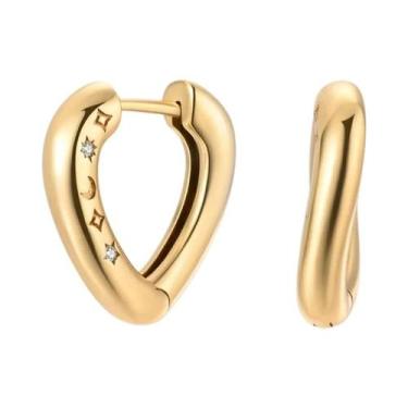 Imagem de Brincos De Argola Femininos Em Prata 925 Com Pérolas E Estrelas, Brinc