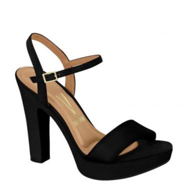 Imagem de Sandália Feminina Meia Pata Salto Grosso Vizzano 6292200 - Preto Pelic