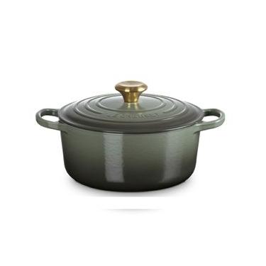 Imagem de PANELA REDONDA LE CREUSET 18CM SIGNATURE FERRO FUNDIDO THYME PEGADOR DOURADO 2117718173...