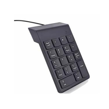 Imagem de Teclado Numérico Com Fio Usb 1,25 Metros 18 Teclas Pequeno - EXBOM